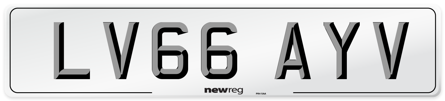 LV66 AYV Number Plate from New Reg